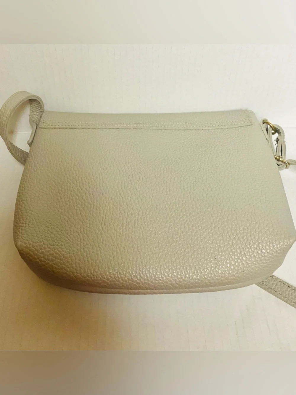 Cream Scalloped Leather Crossbody Bag - Women